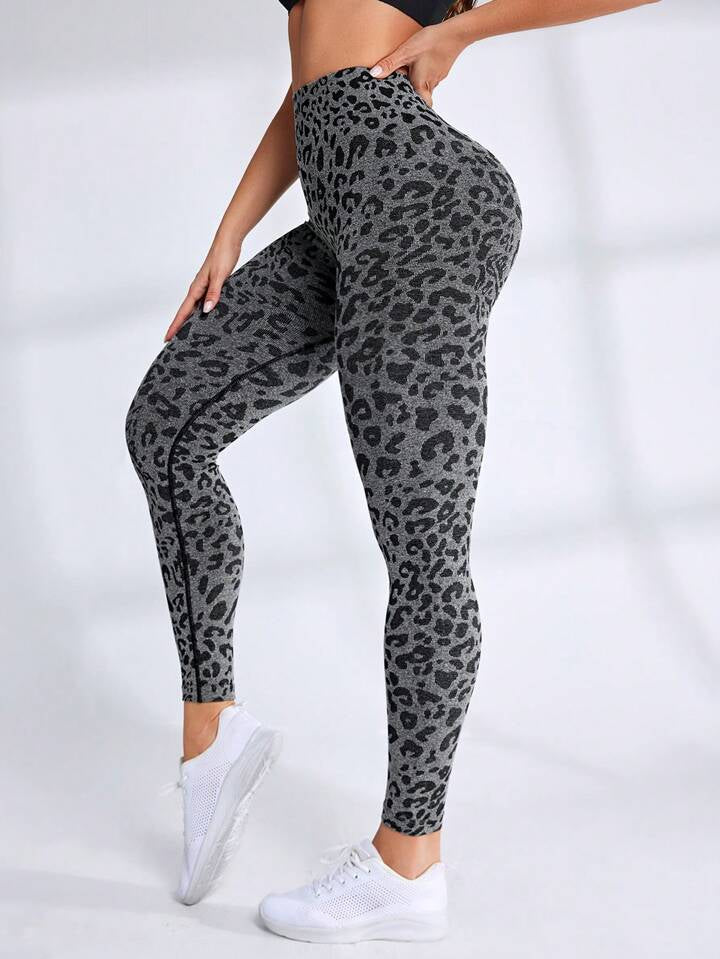Leopard Print Seamless High Waist Stretchy Gym Leggings