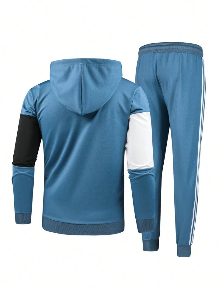 Men's Fitness Drawstring Hoodie And Sweatpants Sports Suit