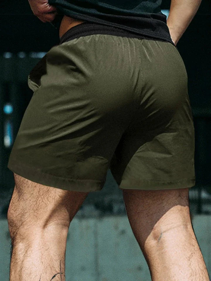 Homme Loose Fit Men's Letter Graphic Drawstring Waist Jogger Shorts