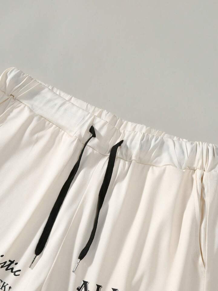Hypemode Men's Letter Print Splicing Shorts