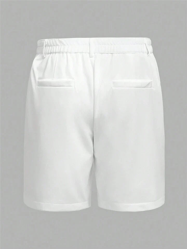 Manfinity Homme Men's Elastic Waist Straight Shorts