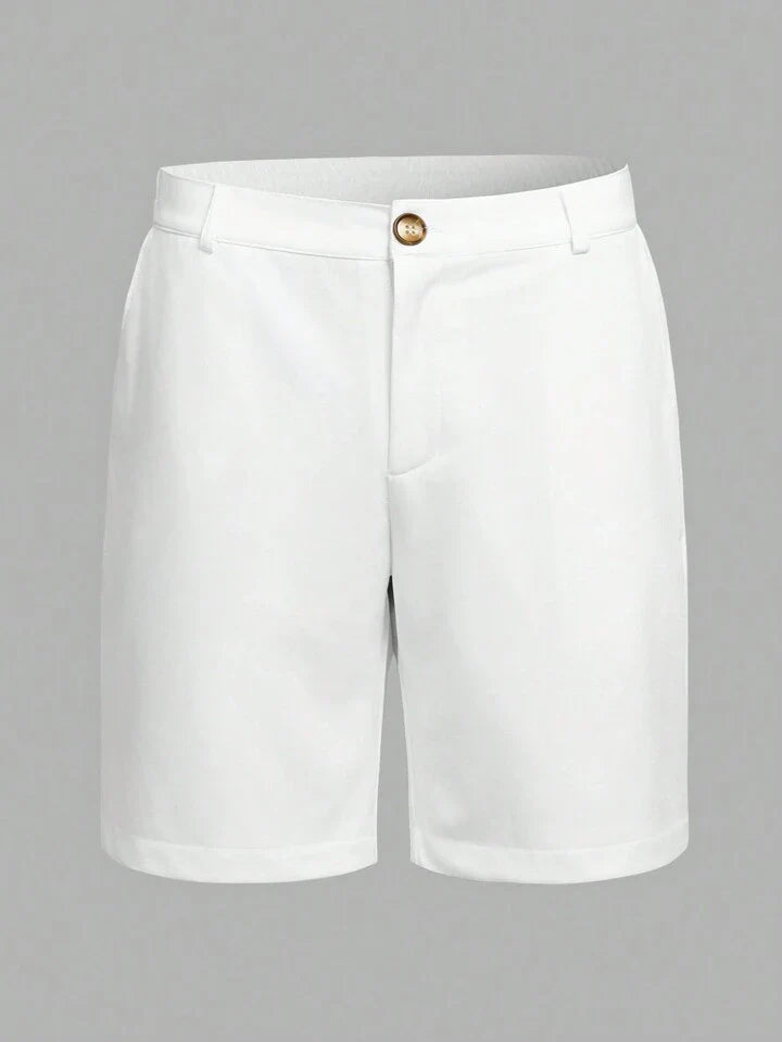 Manfinity Homme Men's Elastic Waist Straight Shorts
