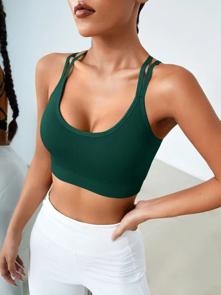 Light Support Criss Cross Backless Sports Bra