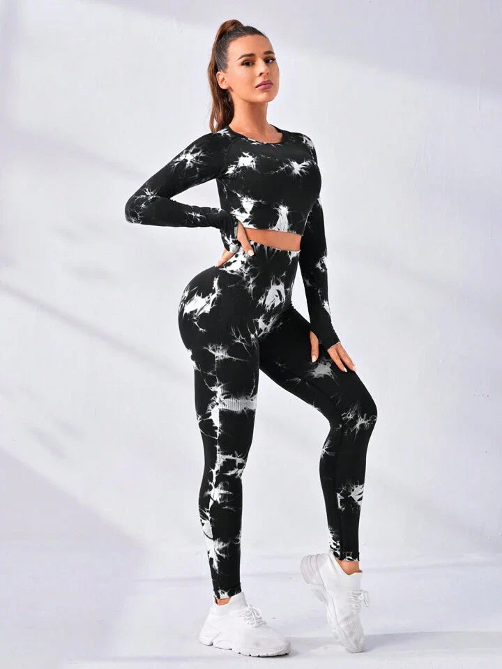 Yoga Trendy Women's Yoga Tie Dye Workout Set