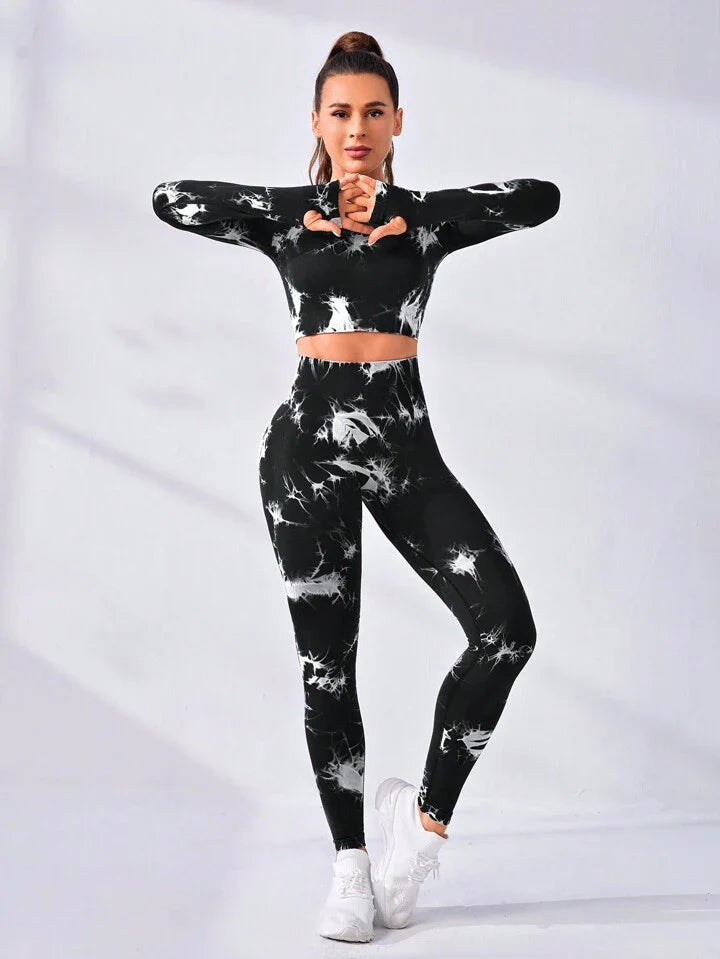 Yoga Trendy Women's Yoga Tie Dye Workout Set