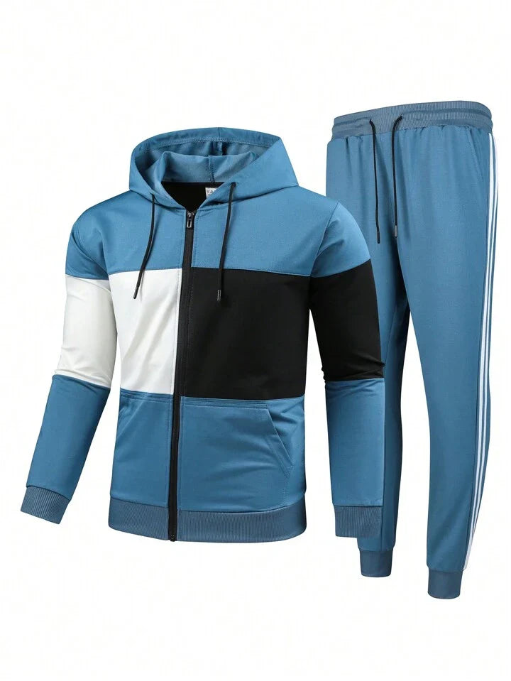 Men's Fitness  Drawstring Hoodie And Sweatpants Sports Suit