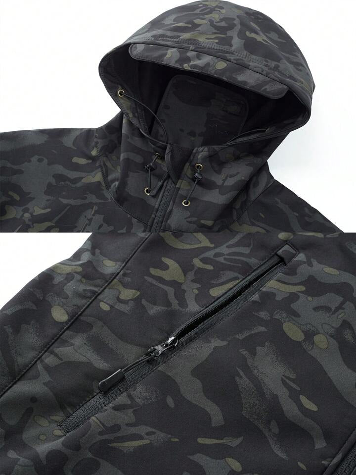 Men's Camouflage  Windproof And Waterproof Jacket And Pants Sports Suit