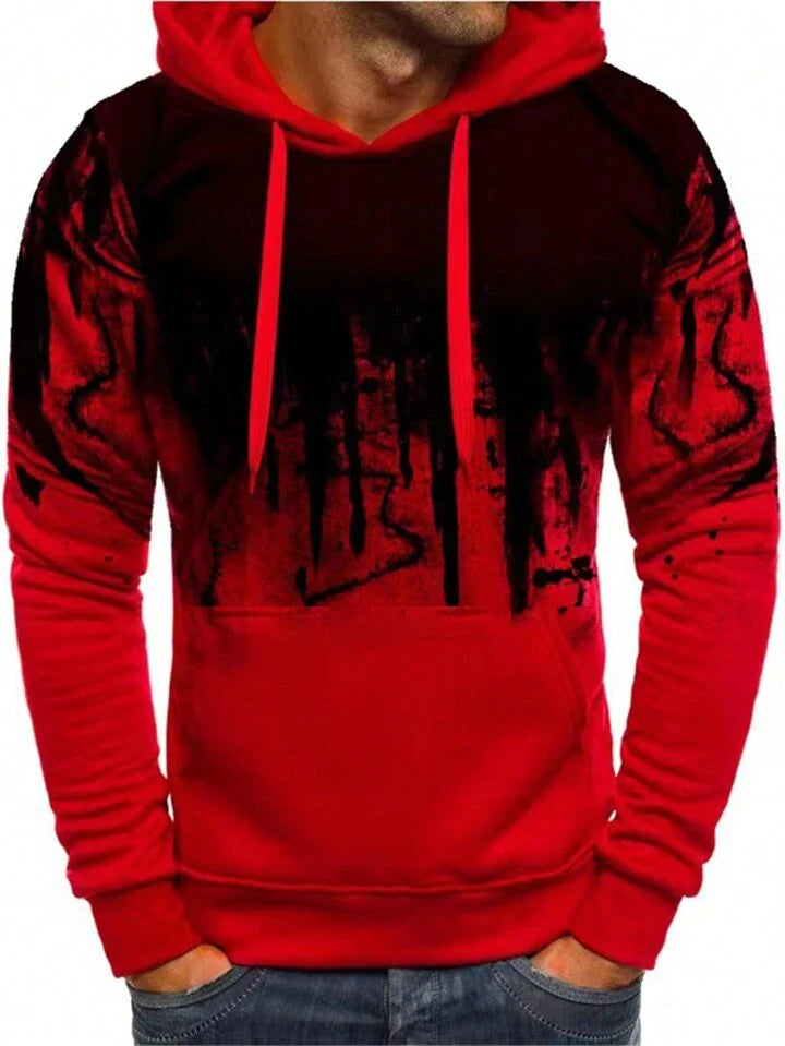 Men's Hooded Leisure Sweatsuit With Stylish Graffiti Print