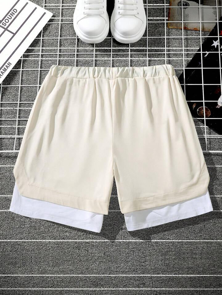 Hypemode Men's Letter Print Splicing Shorts